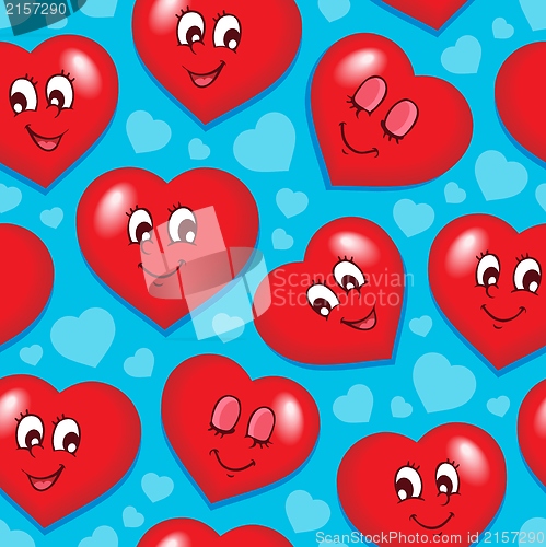 Image of Seamless background with hearts 7
