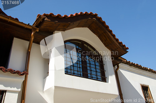 Image of Detail of the white house in the old Plovdiv