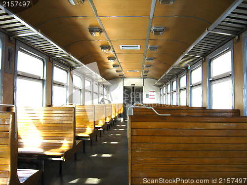 Image of inside of carriage of electric train