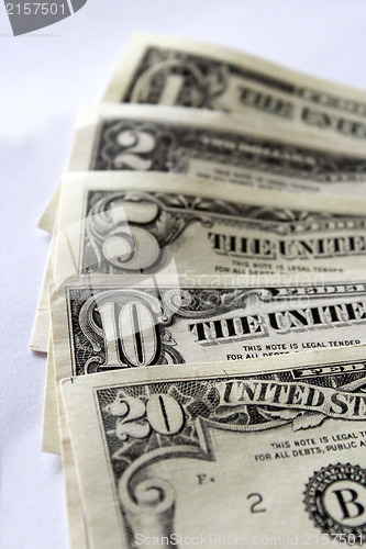 Image of dollar banknotes isolated on a white background