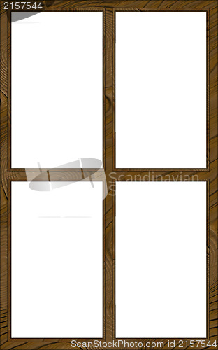 Image of Isolated Window Frame 4W Contour 2L
