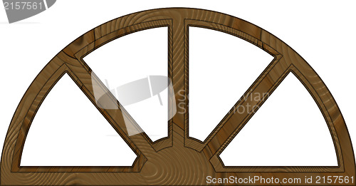 Image of Isolated Double Layered Arched Wooden Window Frame