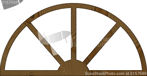 Image of Isolated Narrow Arched Wooden Window Frame