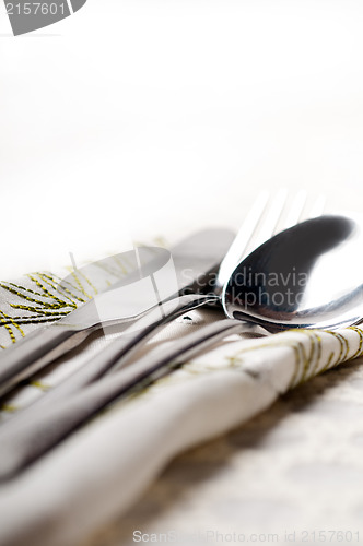 Image of knife fork and spoon macro 