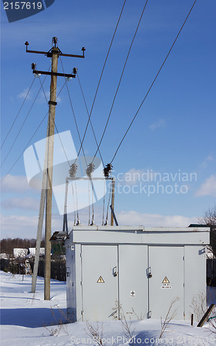 Image of Electric substation in the winter