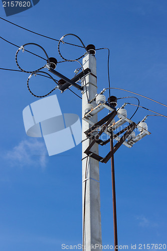 Image of Electrical equipment on a concrete column