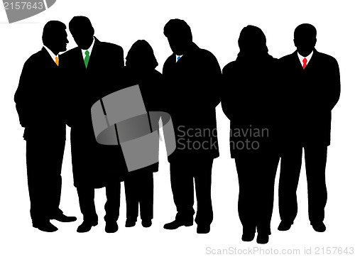 Image of Group of business people in winter coats