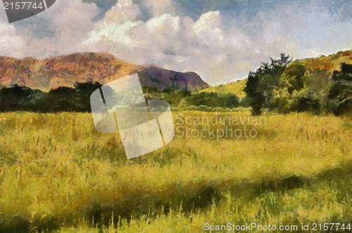 Image of Picturesque Grassland Painting
