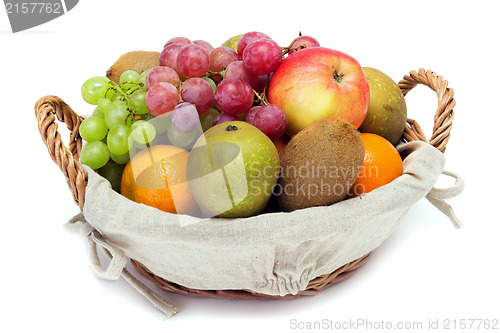 Image of A small set of fruit in a basket