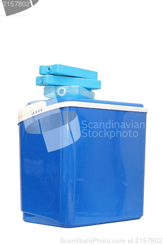 Image of blue plastic cooling box