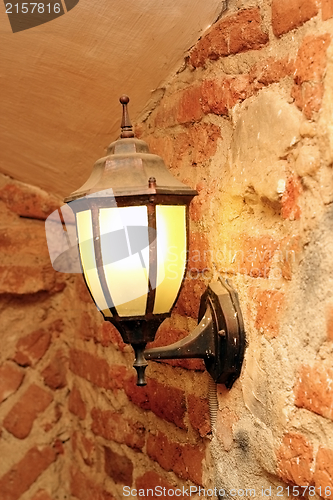 Image of lamp in  an old castle