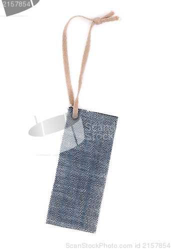 Image of Blank denim label with rough rope