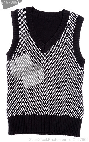 Image of Black warm vest with a simple pattern