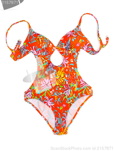 Image of Colorful fused female swimsuit.