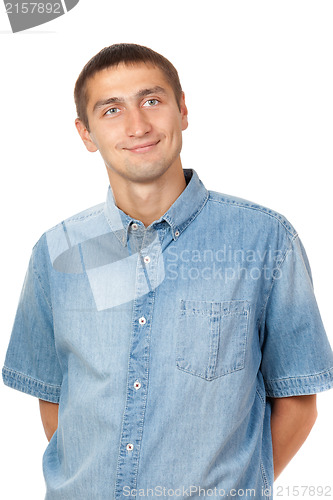 Image of young casual man portrait isolated on white background