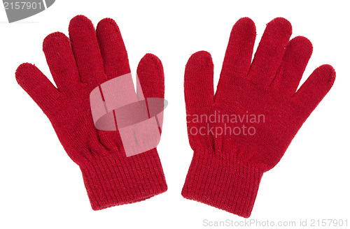 Image of A pair of red gloves
