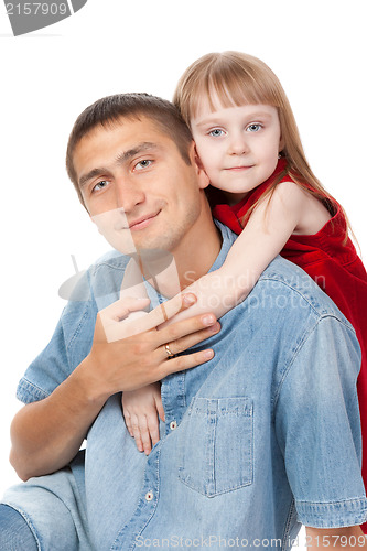 Image of father and young daughter sitting on the floor