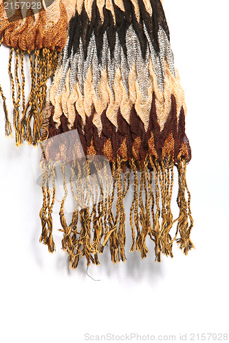 Image of Warm soft winter scarf with tassels