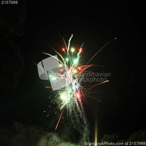 Image of Colorful festive fireworks display