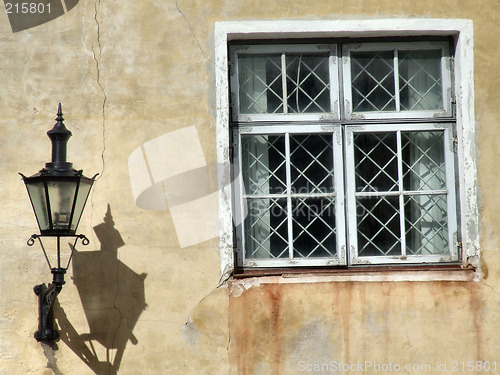 Image of Window and streetlamp - old town