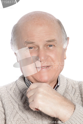 Image of Senior Caucasian confident man smiling