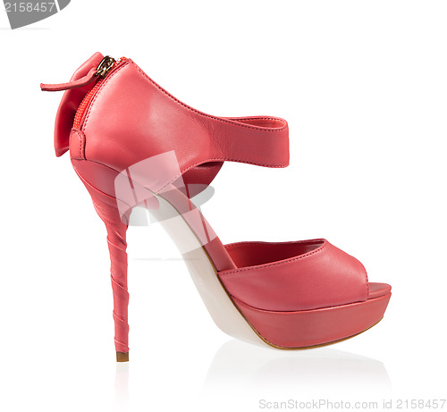 Image of Fashionable shoes pink high heels