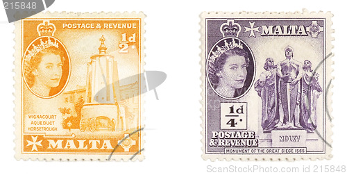 Image of Queen Elizabeth II on Maltese stamps