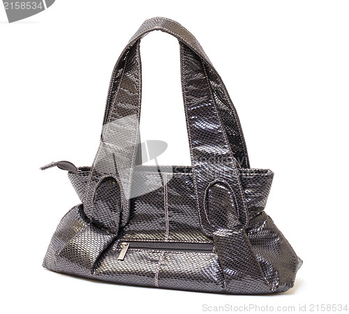 Image of Black Leather Ladies Handbag