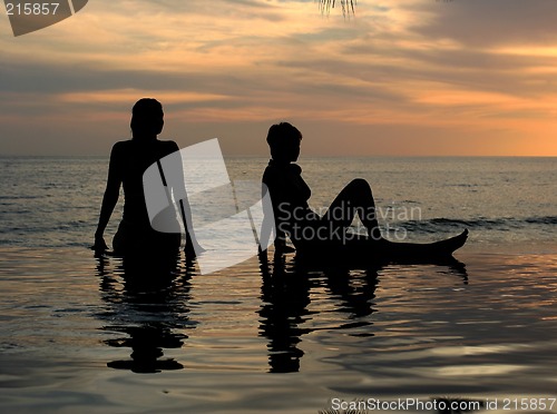 Image of Two girls on the beach