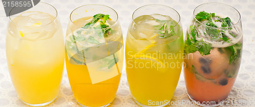 Image of selection of fruits long drinks
