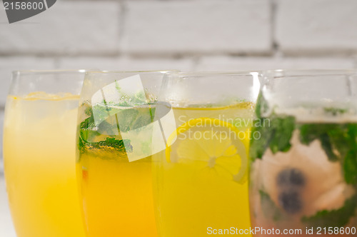 Image of selection of fruits long drinks