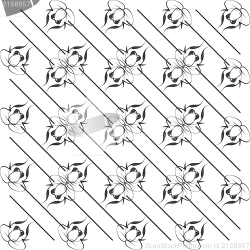 Image of Monochrome seamless classic pattern on white background
