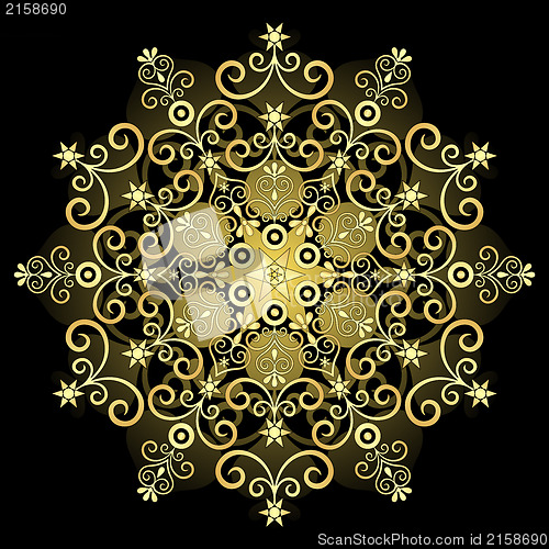 Image of Gold vintage snowflake
