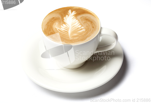 Image of barista coffee cup isolated over white