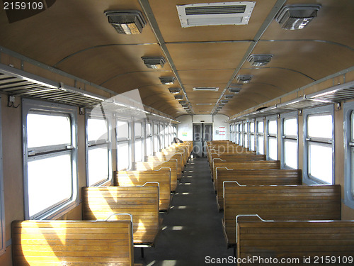 Image of inside of carriage of electric train