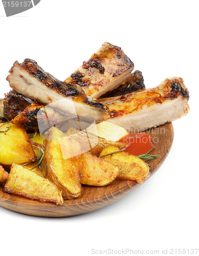 Image of Barbecue Pork Ribs and Roasted Potato