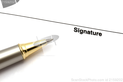 Image of Pen and signature paper 
