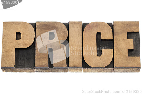 Image of price word in wood type