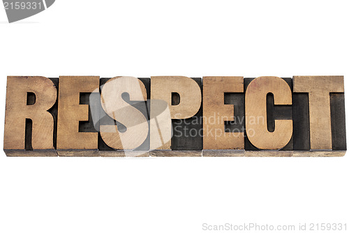 Image of respect word in wood type