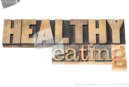 Image of healthy eating in wood type