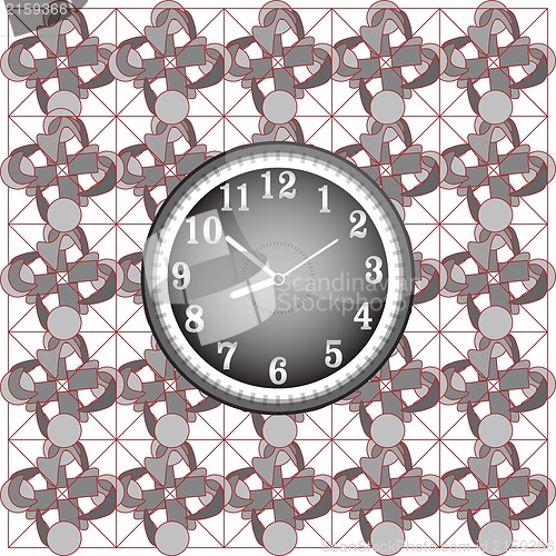 Image of Abstract background pattern with modern wall clock