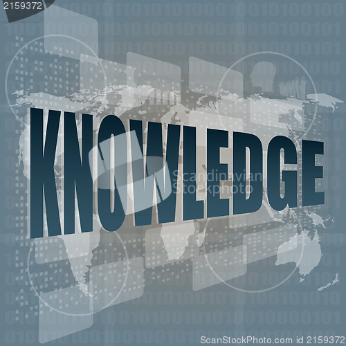 Image of words knowledge on digital screen, education and learn concept