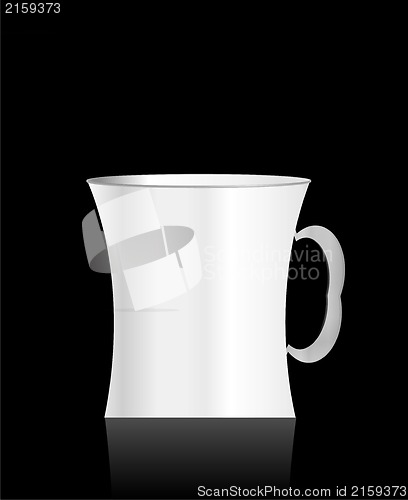 Image of white cup on a black background