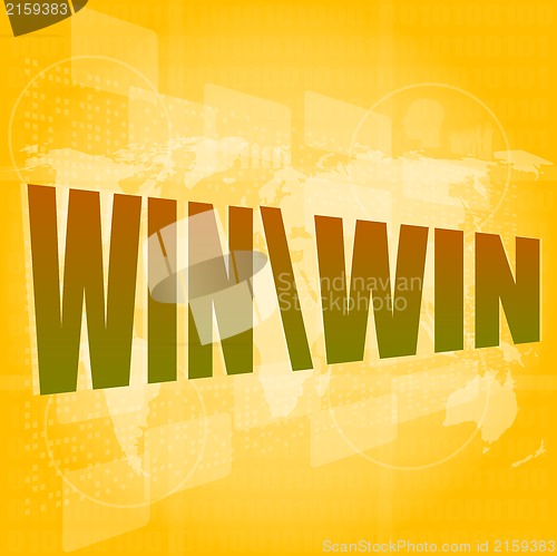 Image of win word on digital touch screen interface