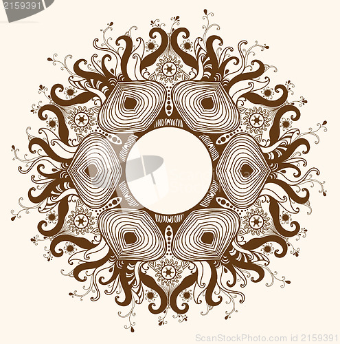 Image of Ornamental round lace pattern.Delicate circle.