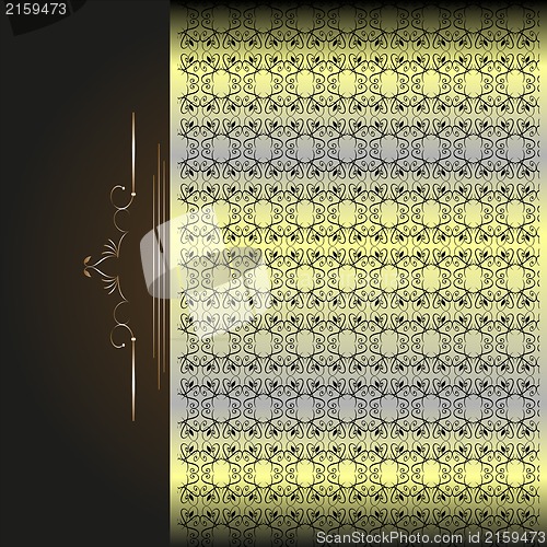 Image of Abstract gold background with floral ornaments
