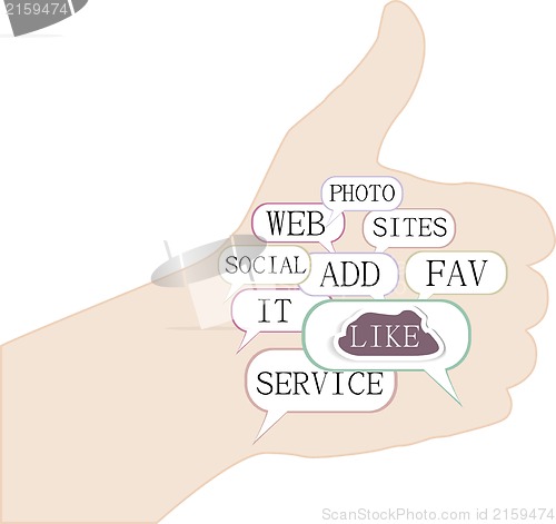 Image of thumb up - hand like social theme