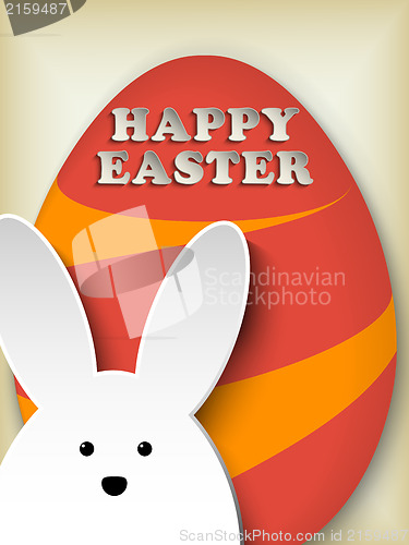 Image of Happy Easter Rabbit Bunny Easter Egg Retro