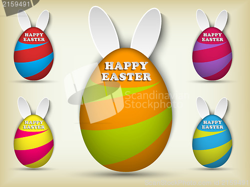 Image of Happy Easter Rabbit Bunny Easter Egg Set