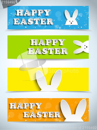 Image of Happy Easter Rabbit Bunny Set of Banners